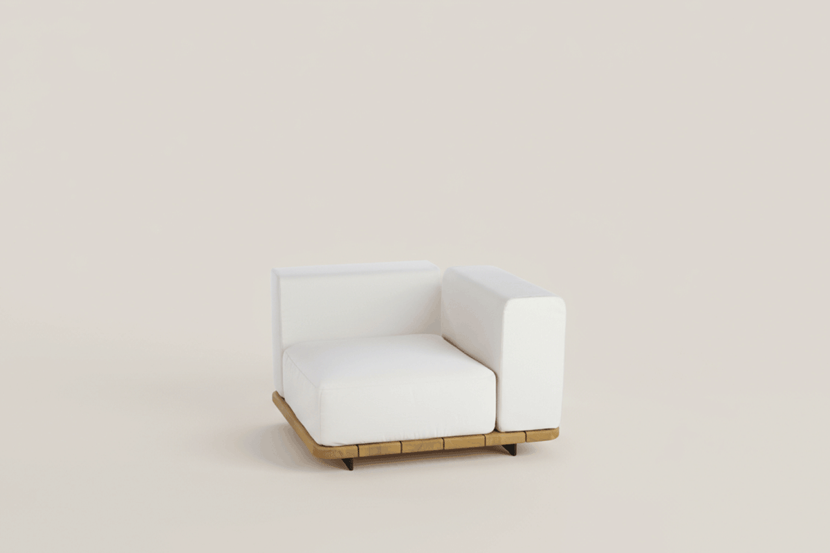 PAL BASE 92X92 CM & ASIENTO SINGLE & RESPALDO SINGLE & BRAZO IZQUIERDO