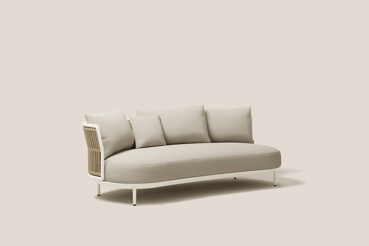 AMBA WOVEN MÓDULO SOFÁ 2 BRAZO DERECHO C/78 BLANCO MINERAL + CUERDA ARENISCA