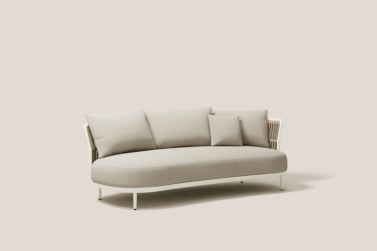 AMBA WOVEN MÓDULO SOFÁ 2 BRAZO IZQUIERDO C/78 BLANCO MINERAL + CUERDA ARENISCA