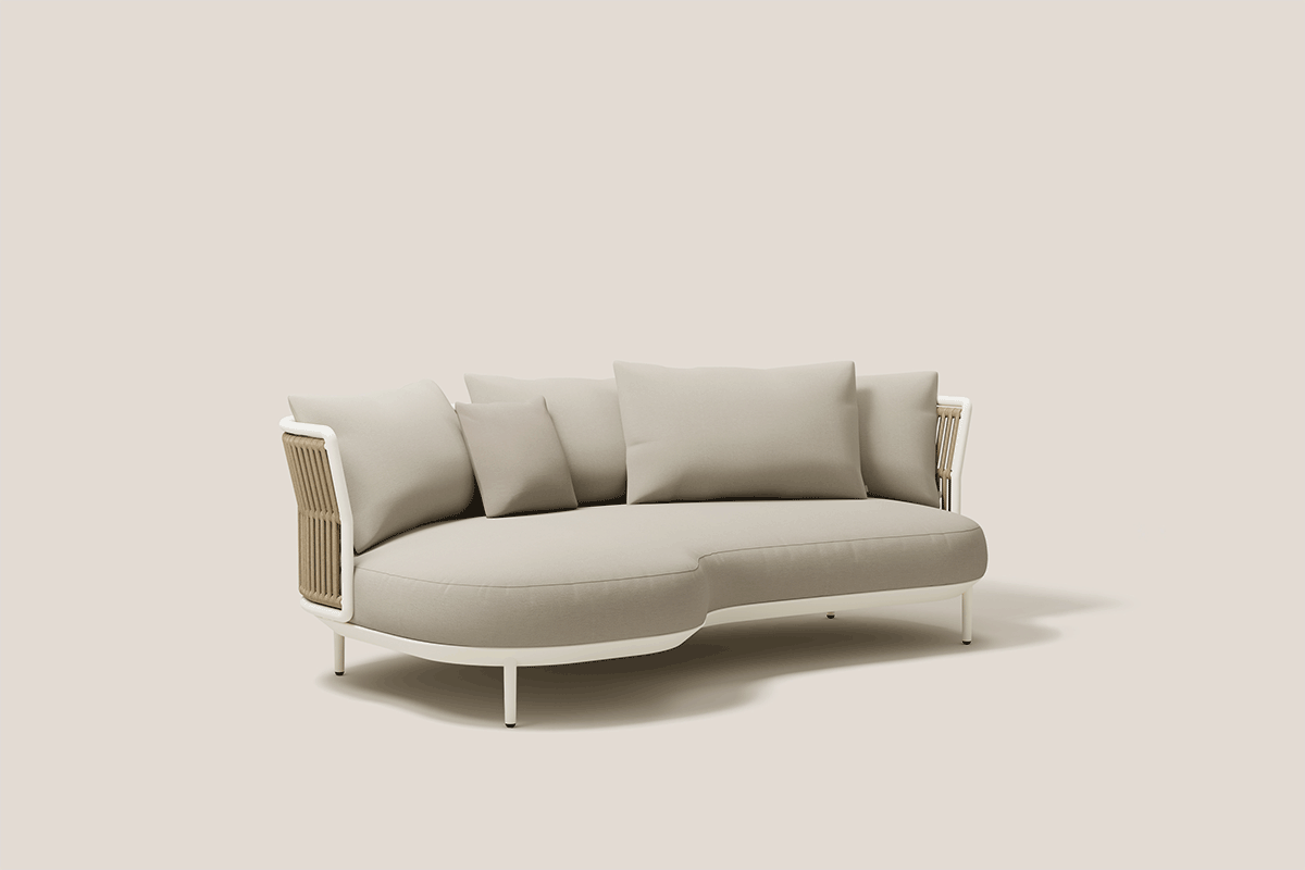 AMBA WOVEN CHAISE LONGUE C/78 BLANCO MINERAL + CUERDA ARENISCA