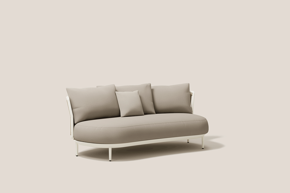 AMBA WOVEN SOFÁ MÓDULO ABIERTO C/78 BLANCO MINERAL + CUERDA ARENISCA