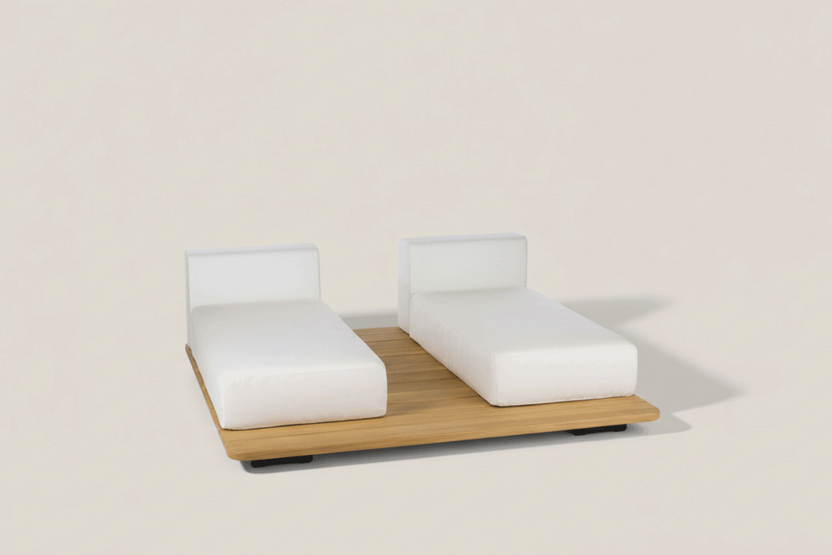 PAL BASE 185x185 CM & 2 ASIENTO DOBLE & 2 PARALELO RESPALDO SINGLE