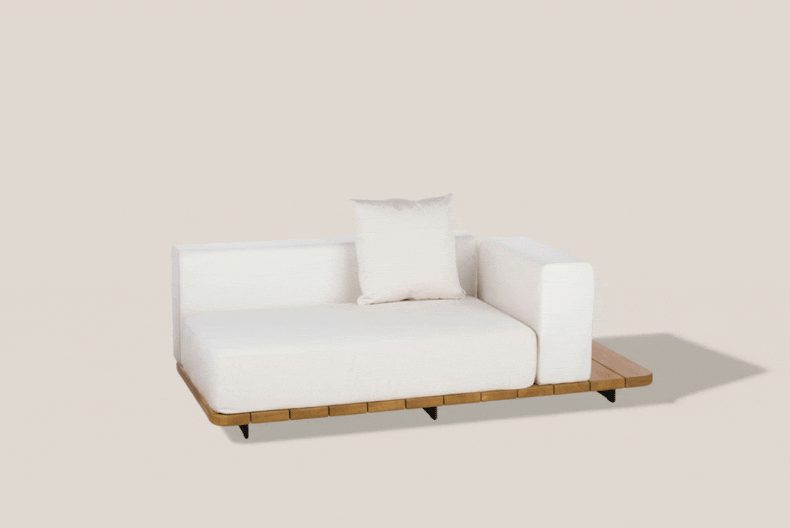 PAL BASE 184X92 CM &  ASIENTO DOBLE & RESPALDO DOBLE & BRAZO IZQUIERDO A LA DERECHA