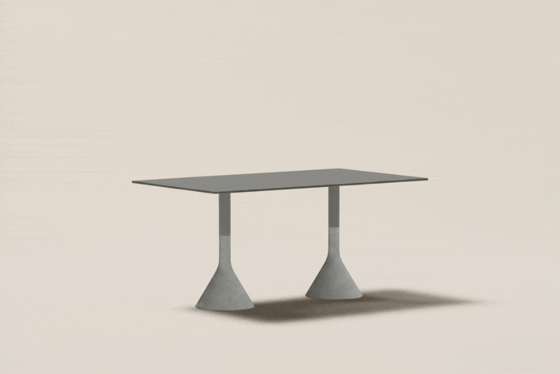 NECK DOUBLE LEG DINING TABLE
