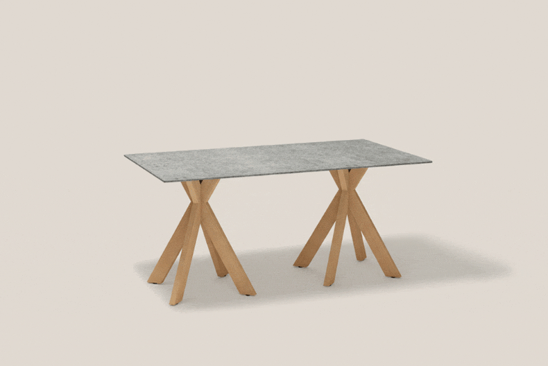 KUBIK MESA COMEDOR DOBLE PIE