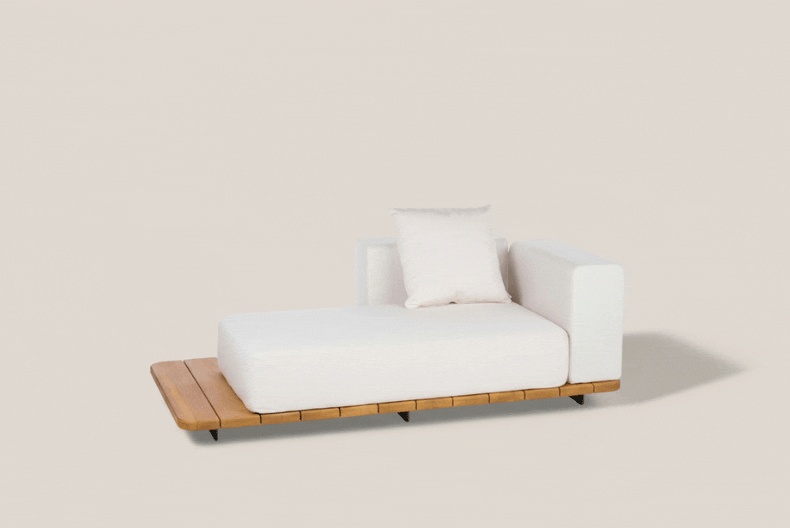 PAL BASE 184X92 CM & ASIENTO DOBLE & RESPALDO SINGLE & BRAZO IZQUIERDO