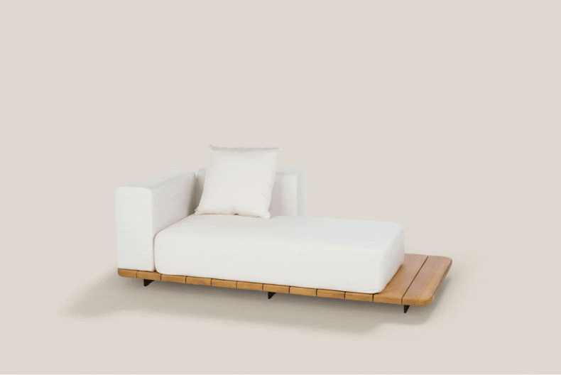 PAL BASE 184X92 CM & ASIENTO DOBLE & RESPALDO SINGLE & BRAZO DERECHO