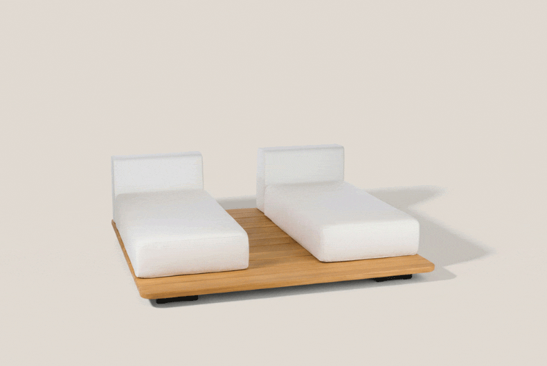 PAL BASE 185x185 CM & 2 ASIENTO DOBLE & 2 PARALELO RESPALDO SINGLE