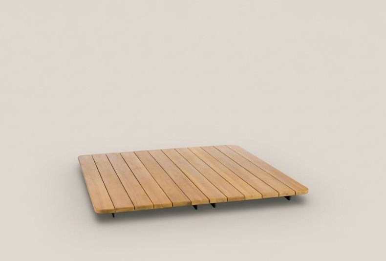 PAL MESA CUADRADA TAPA TECA 184X184 CM