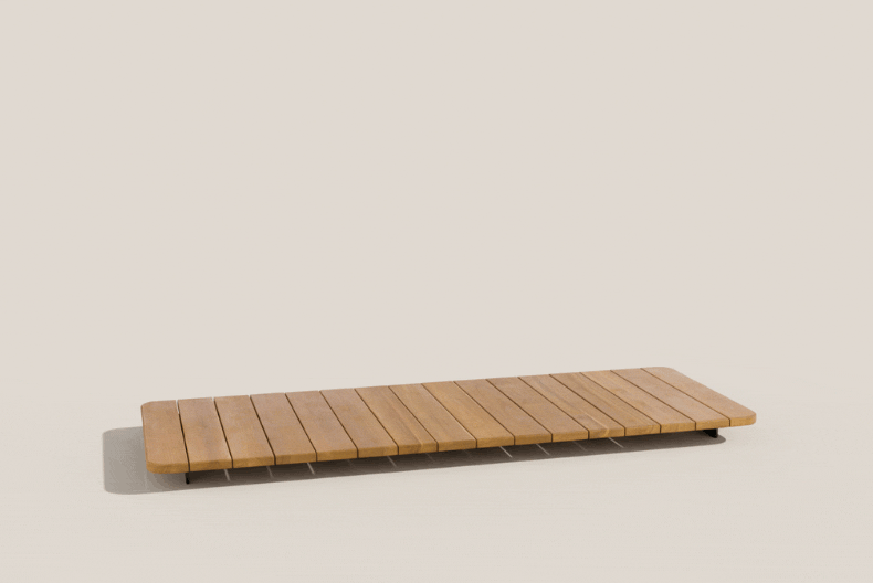 PAL MESA RECTANGULAR TAPA TECA 246X92 CM